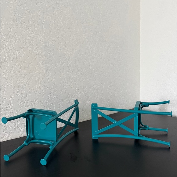 American Girl Teal Chairs with Navy Cushions Retired - Picture 3 of 11